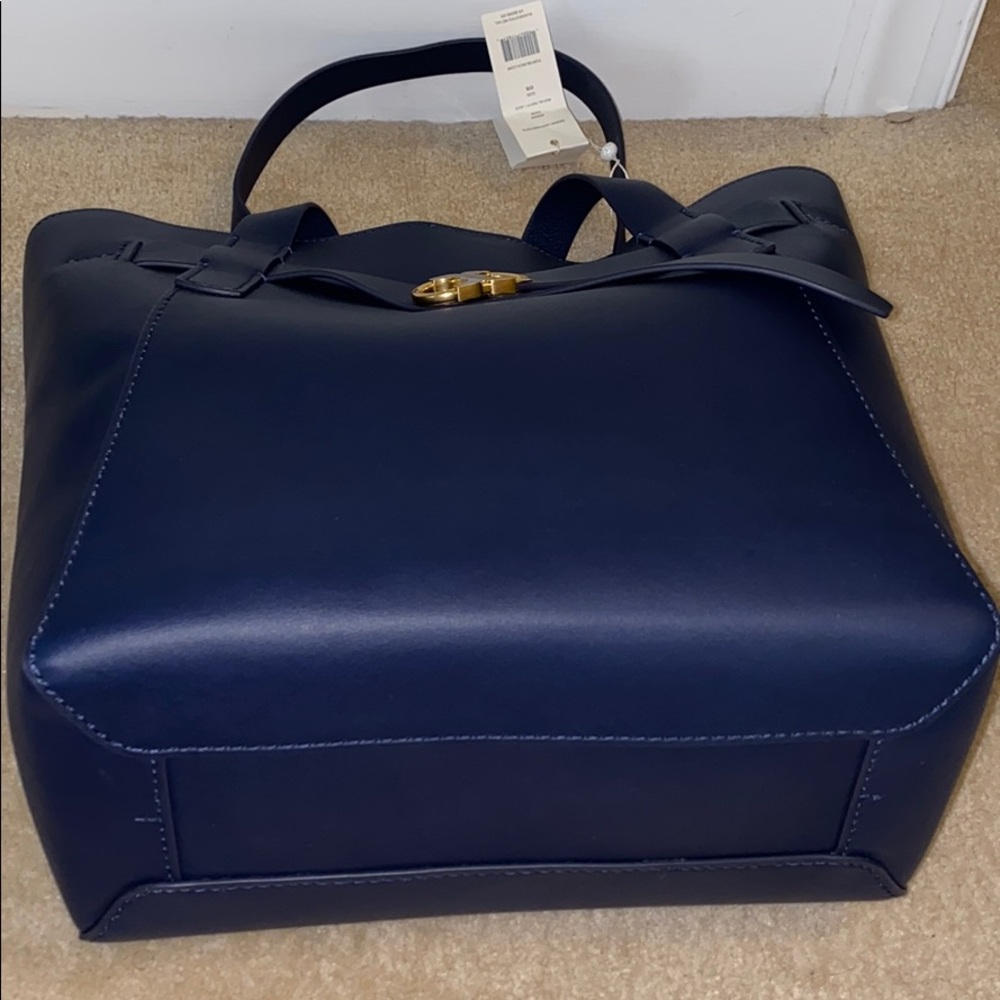 Authentic Tory Burch Navy Tote and Wristlet Set